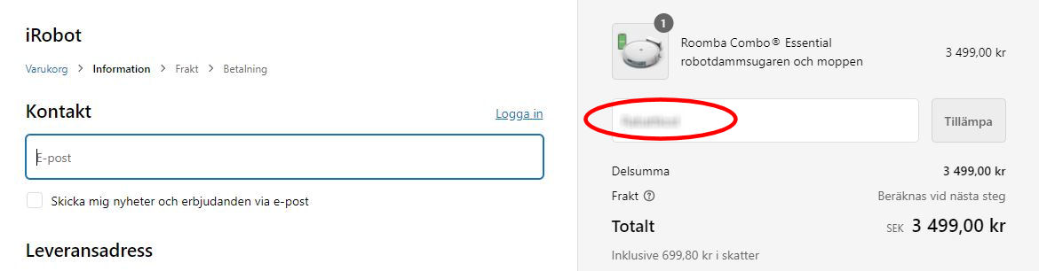 Hur använder man iRobot.se rabattkod banner